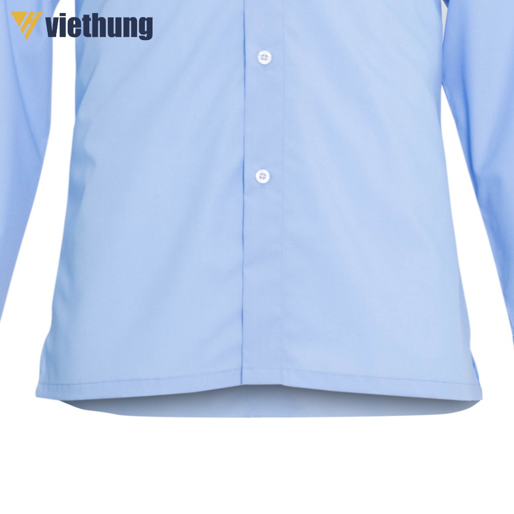 Áo Sơ Mi Nam Dài Tay Trơn Dáng Suông Vạt Ngang Chất Vải Ion Mỹ Thoáng Mát Túi Ngực Logo Thêu Nổi VIỆT HƯNG | BigBuy360 - bigbuy360.vn