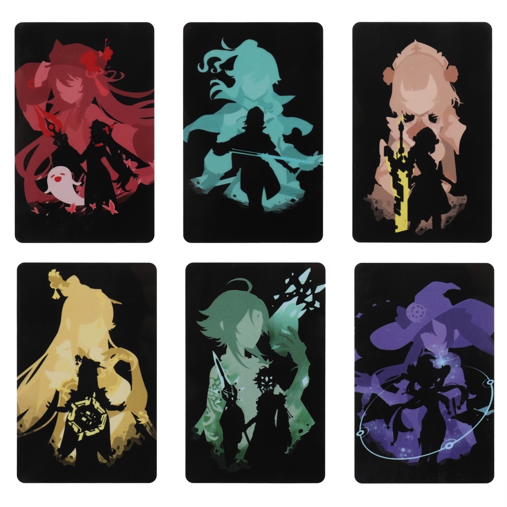Ảnh thẻ in hình game GENSHIN IMPACT ver BÓNG ĐÊM card bo góc viền 5*8cm anime chibi xinh xắn sưu tầm