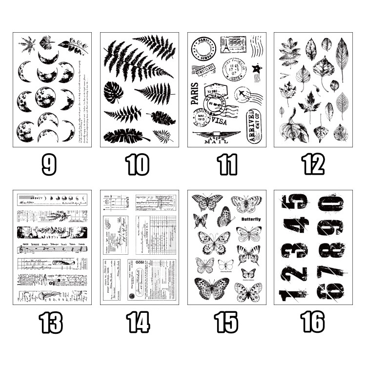 Con dấu silica gel trong suốt họa tiết cây cối vintage dùng để trang trí