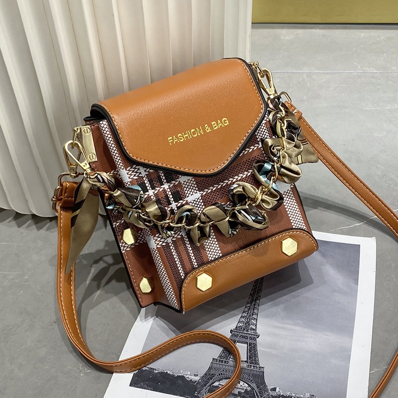 Ielgy Túi Đựng Điện Thoại Đeo Chéo Họa Tiết Caro Phong Cách Hàn Quốc Chất Lượng Cao Cho Nữ