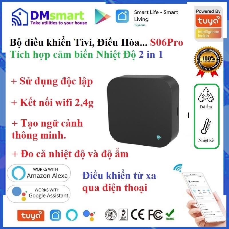 [Giảm Giá Mùa Dich] Bộ hồng ngoại Tuya s06 pro 2021 Tích hợp cảm biến nhiệt độ và độ ẩm smartlife tuya s06pro