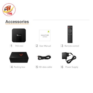 [kèm khiển giọng nói] Android Tivi Box Tanix TX3 Mini - Ram 2GB Rom 16GB Android 9.0 - Bluetooth 4.0 Android TV Box TX3