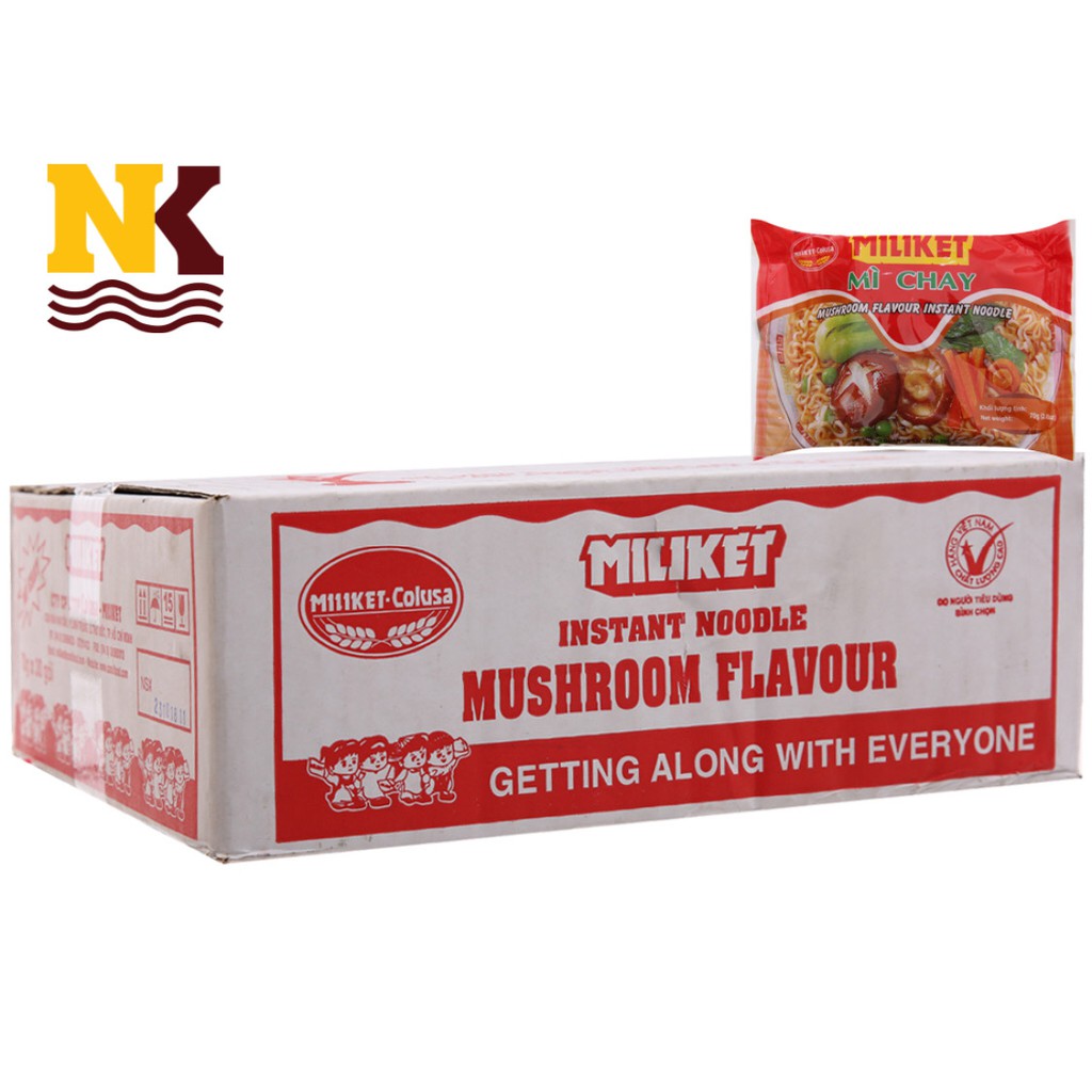 Mì miliket chay thùng 30 gói x 70g