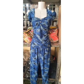 Bộ rớt vai quần dài ống túm thun lạnh hàn