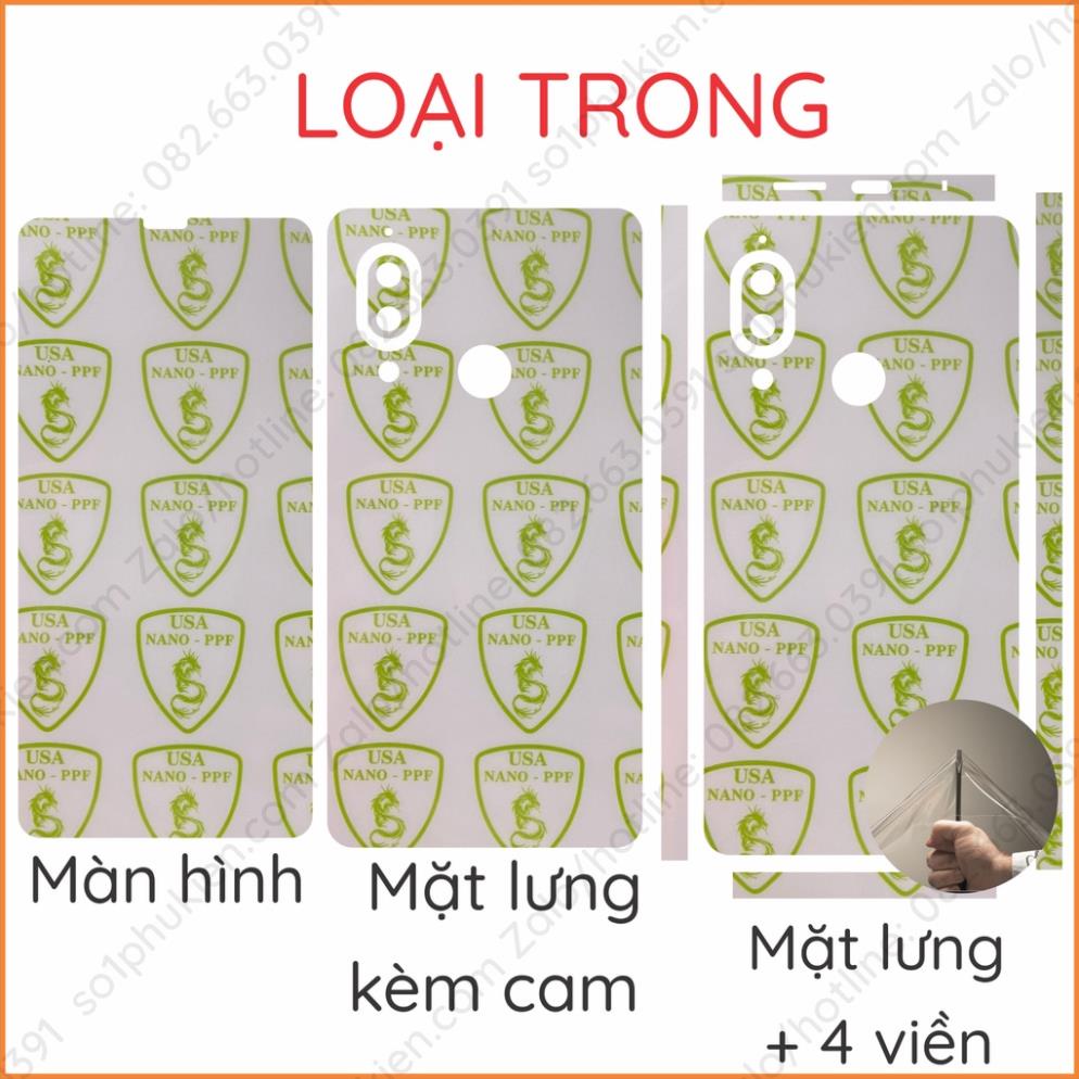 Dán PPF Sharp S3 loại bóng, nhám dành cho màn hình, mặt lưng, mặt lưng + 4 viền tự phục hồi vết thương, chống trầy xước
