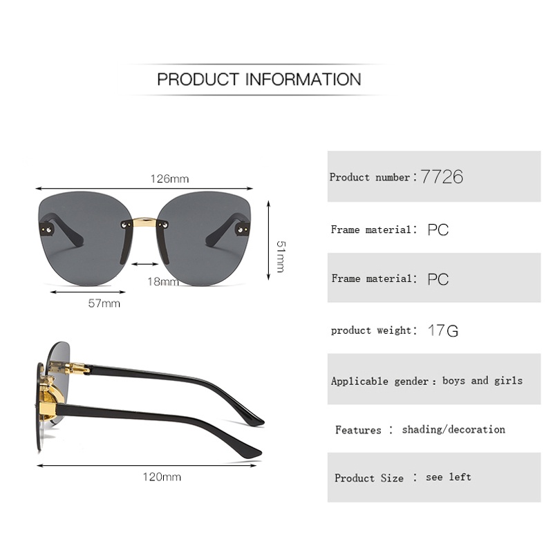 Kính Mát Thời Trang Không Viền Đáng Yêu Cho Trẻ Em