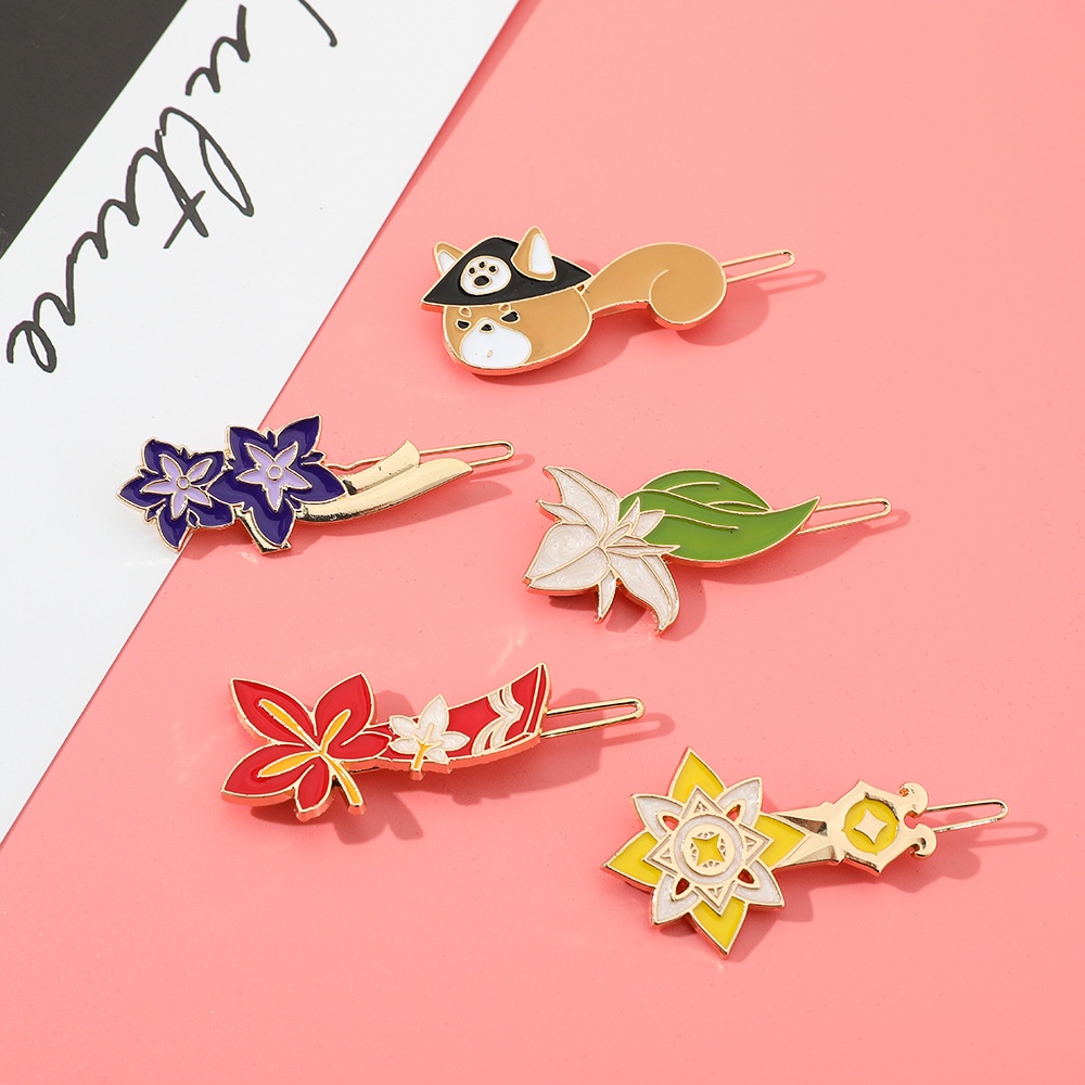 ✨Cổ Phiếu Sẵn Sàng ✨Bộ 6 Kẹp Tóc Phong Cách Game Genshin Dễ Thương