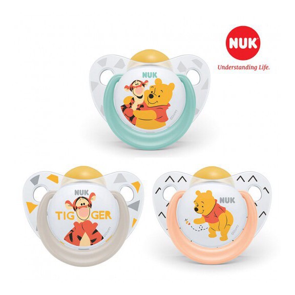 Ti giả/ ti ngậm NUK núm cao su Disney Sleeptime (có nắp đậy)