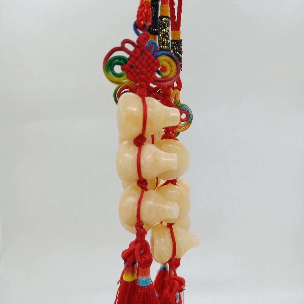 Dây 3 Quả Hồ Lô Bằng Đá Phong Thuỷ Thích Hợp Treo Xe,Trang Trí Nhà Cửa Đường Kính 1.6cm