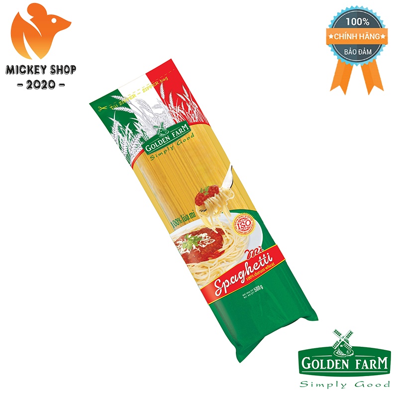 [ BÁN CHẠY ] Mì Spaghetti Golden Farm - Túi 500g- CHÍNH HÃNG