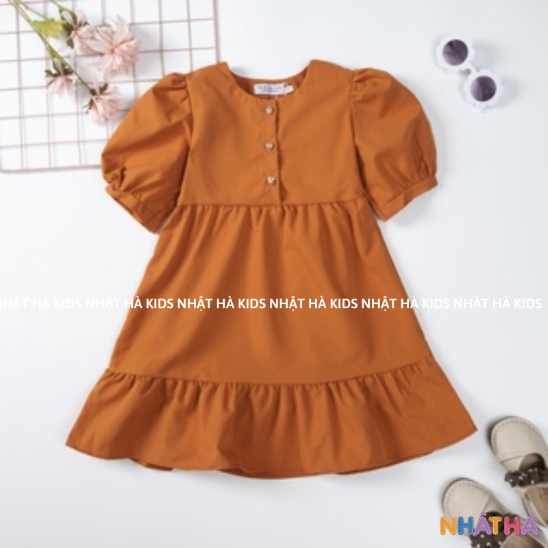 [Mã BMTTC60 giảm đến 60K đơn 50K] Váy bé gái M1 NHẬT HÀ Thiết kế dáng babydoll chất thô lụa size đại từ 11-45kg