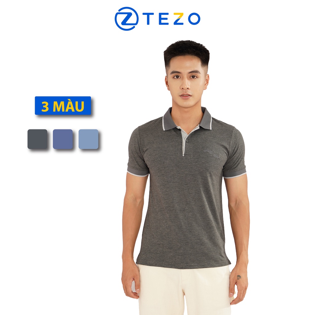 Áo polo nam màu MELANGE TEZO lịch lãm sang trọng 2203APCT20