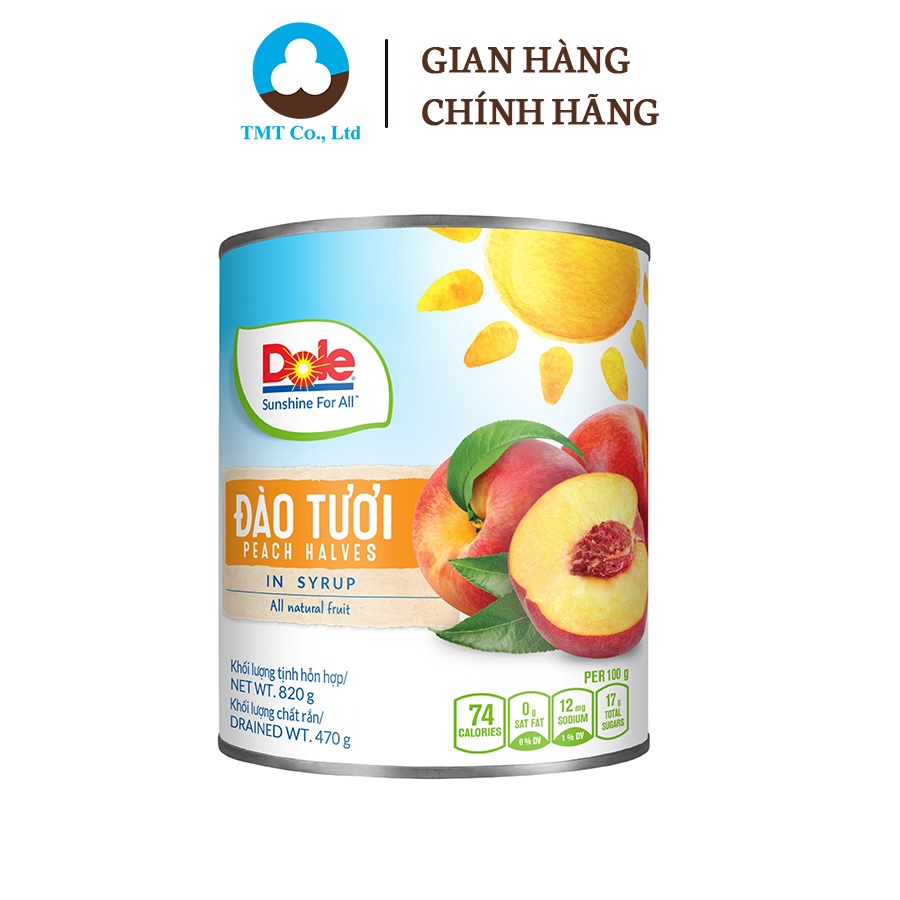 Đào tươi đóng hộp thương hiệu Dole 820g