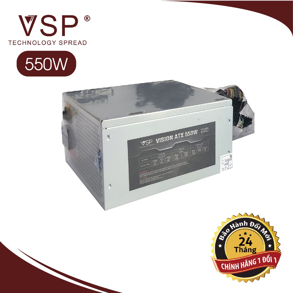 [Chính Hãng] Nguồn VSP 550W Full Box - Kèm Dây Nguồn Bảo Hành 24 tháng