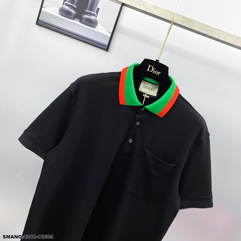 Áo Polo Nam Cotton Gai Bo Vạch Xanh Đỏ Đơn Giản PL03P