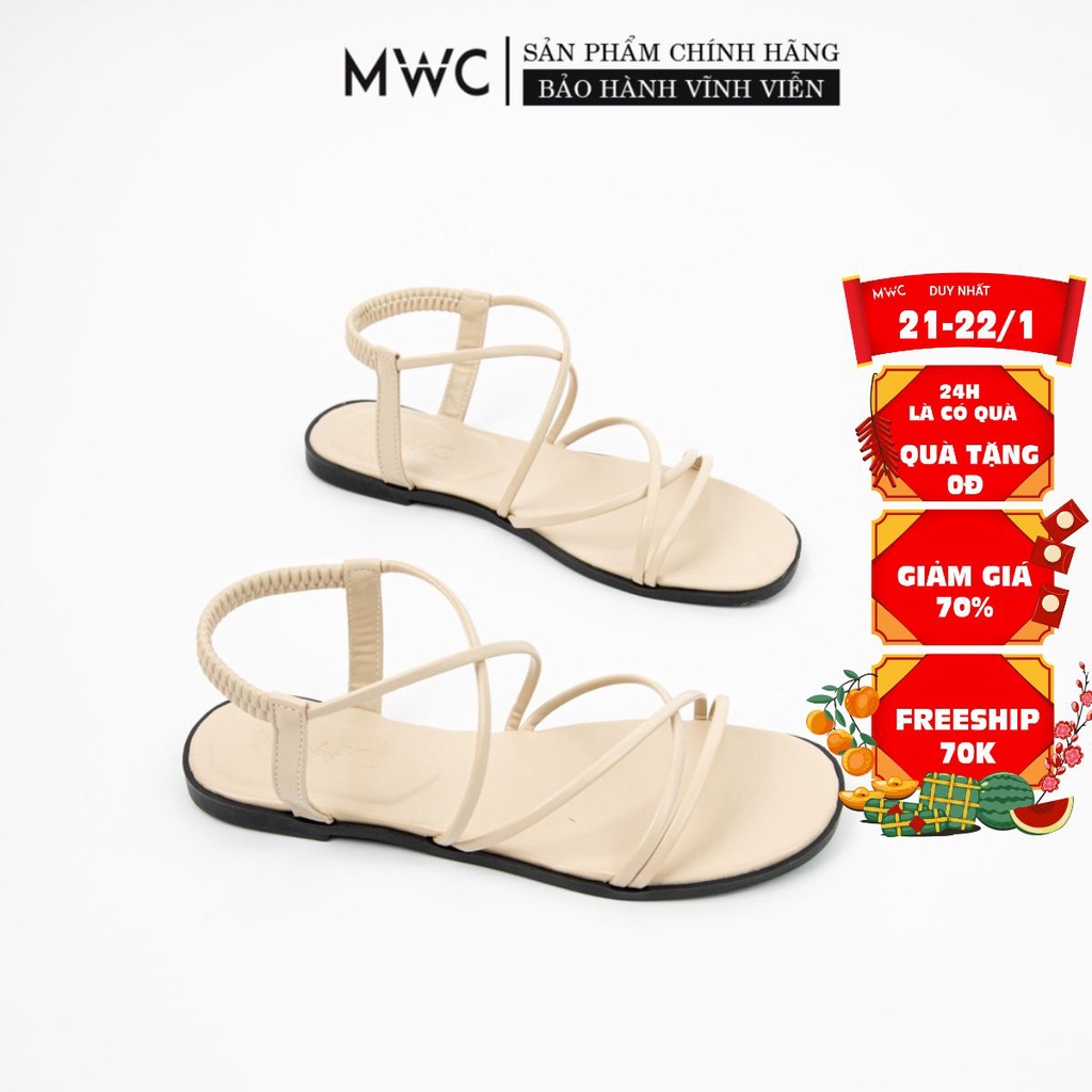 Giày Sandal Nữ MWC Đế Bệt Quai Mảnh Dây Chéo Cá Tính NUSD-2867