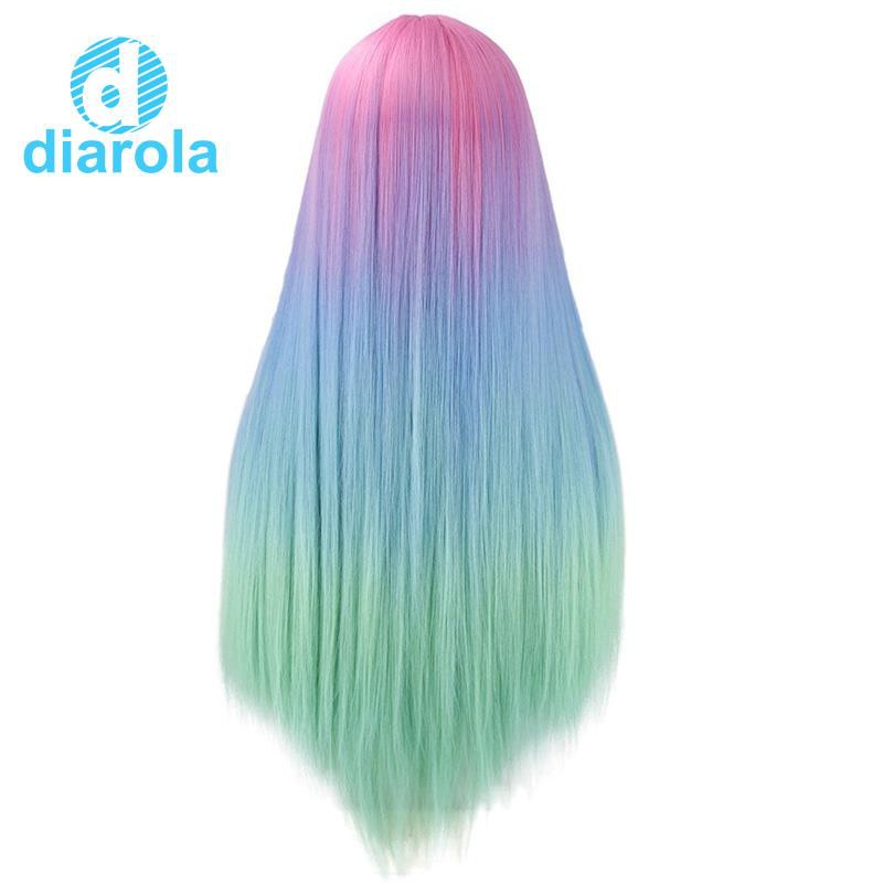 COD y Fashion Long Straight Hair Wig Cosplay Costume Gradient Color YTVN