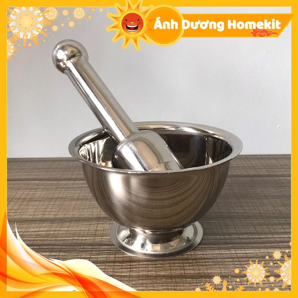 Bộ cối chày inox - Sạch sẽ - An toàn cho sức khỏe - Tiện dụng - Bền đẹp anhduonghomekit