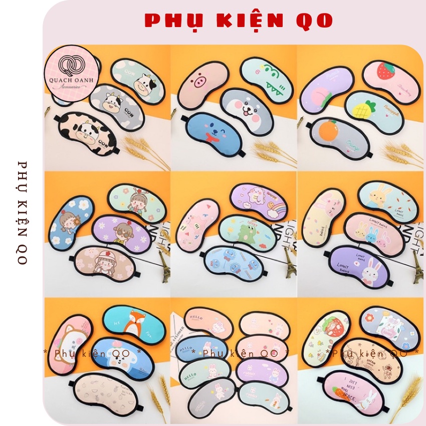 Bịt mắt che mắt ngủ có túi gel massage , hình thú cute Phụ Kiện QO - BITMAT01