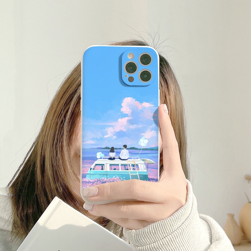 Ốp lưng iphone Cặp đôi giữa đồng hoa iphone 6 đến 14promax tr1219
