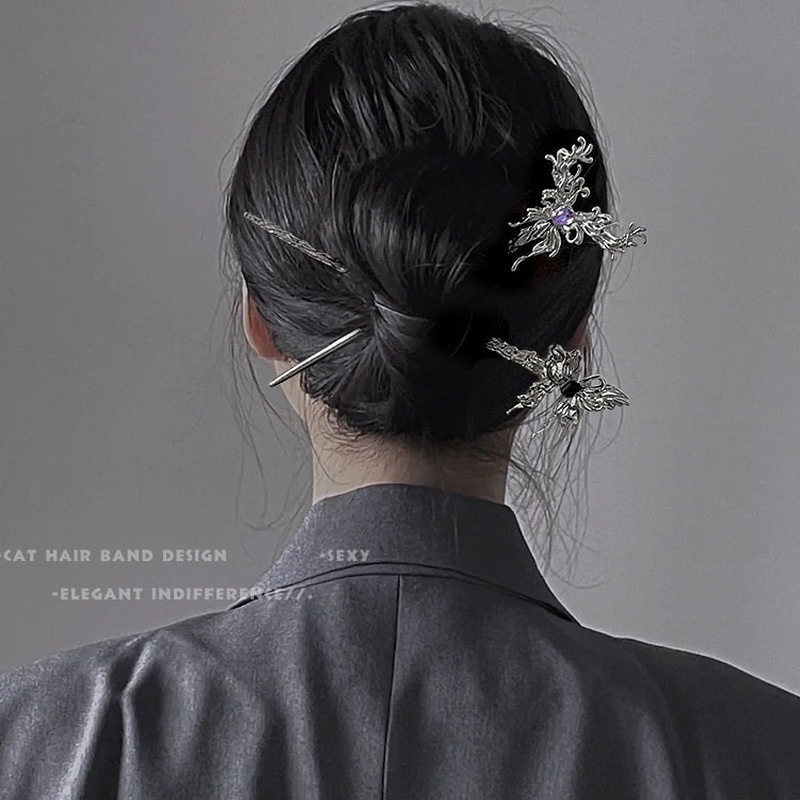 Trâm Cài Tóc Hình Bướm Đính Đá Phong Cách Vintage Cho Nữ