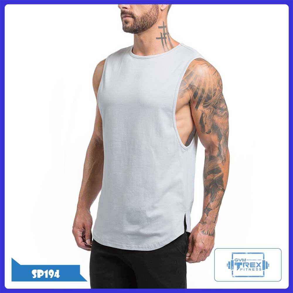 Áo tanktop tập gym nam vạt bầu ASRV SP194 thun co dãn 4 chiều - Gym Trex