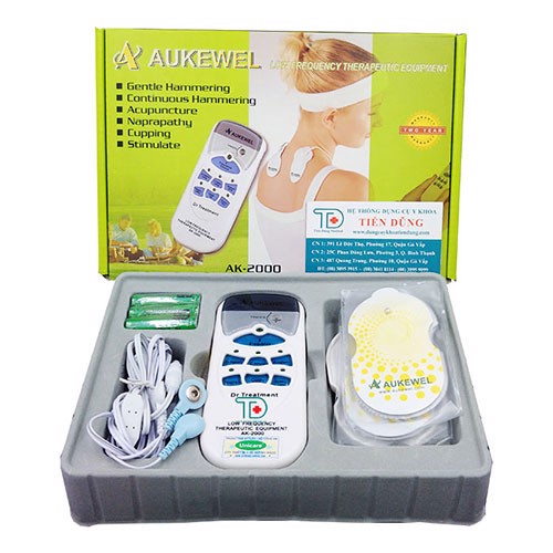 Máy mát xa xung điện trị liệu Aukewel Luxury Đức DR TREATMENT AK2000 4 miếng dán bảo hành 2 năm