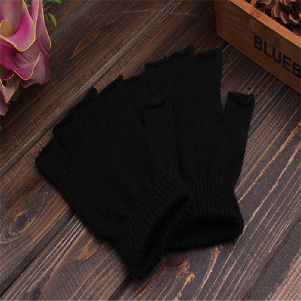 OSIER1 1 Đôi Găng Tay Dệt Kim Co Giãn Giữ Ấm Hở Ngón Thời Trang Cho Nam Nữ