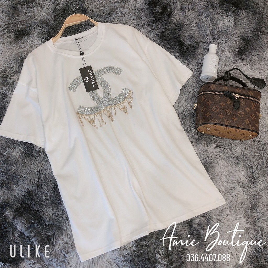 Áo Thun Nữ Áo Phông Nữ Pull Cha.nel Đính Đá Đơn Giản Sang Trọng | BigBuy360 - bigbuy360.vn