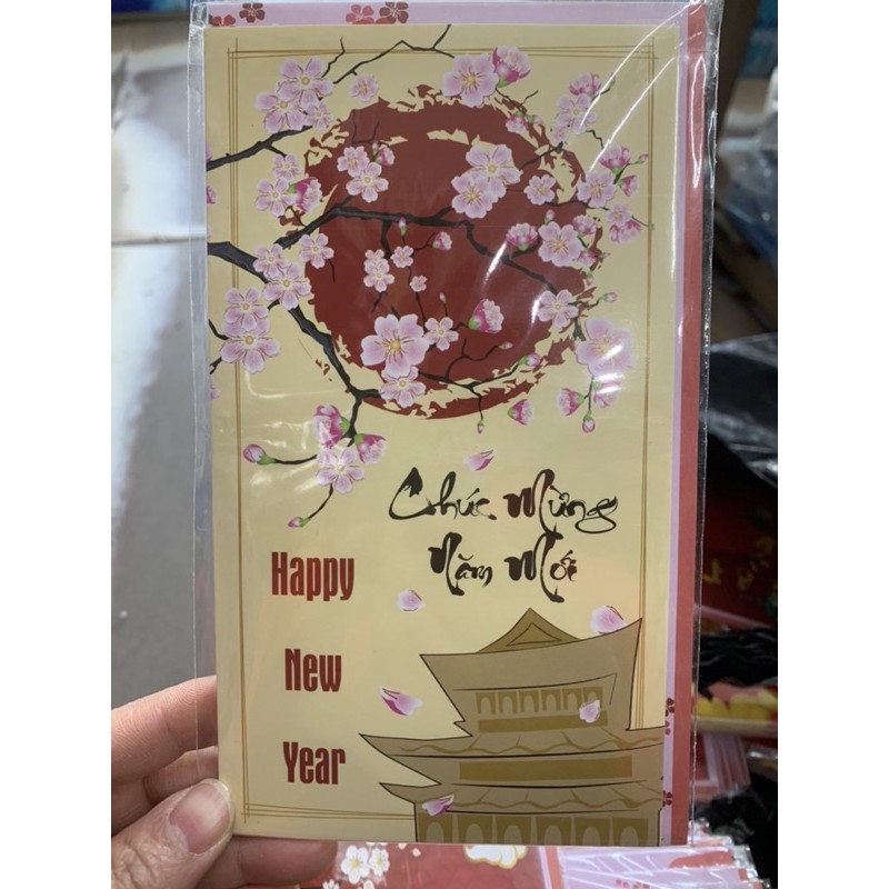 Bộ thiếp và phong bì chúc mừng năm mới ( Tập 10 bộ)