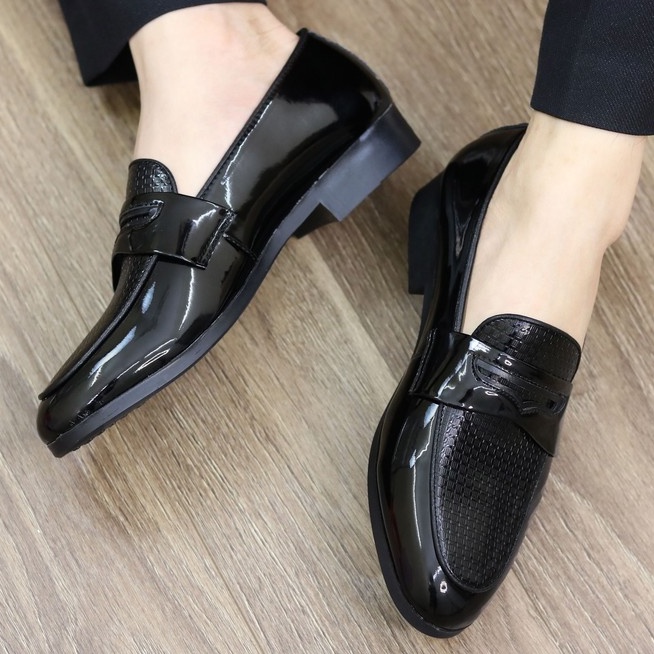 Giày Da Nam,giày lười nam,giày nam đẹp da bóng mã l183