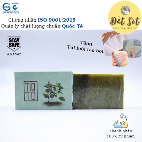 Xà Bông Sinh Dược Hữu Cơ Tía Tô - Đất Sét NTHC - HTX Sinh Dược