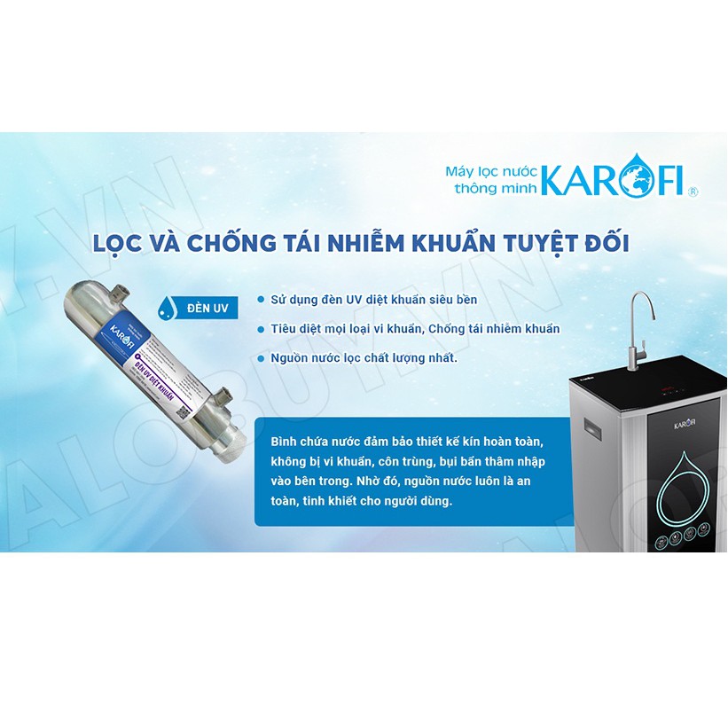 Máy lọc nước RO KAROFI OPTIMUS i1 O-i129/U (9 cấp lọc - Đèn UV diệt khuẩn)