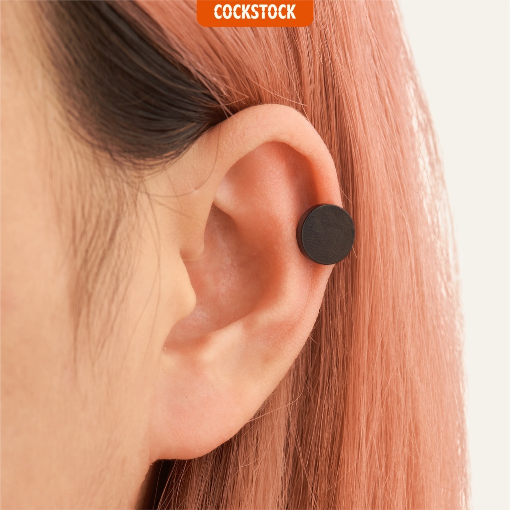 Khuyên tai trơn mặt tròn dẹt CockStock