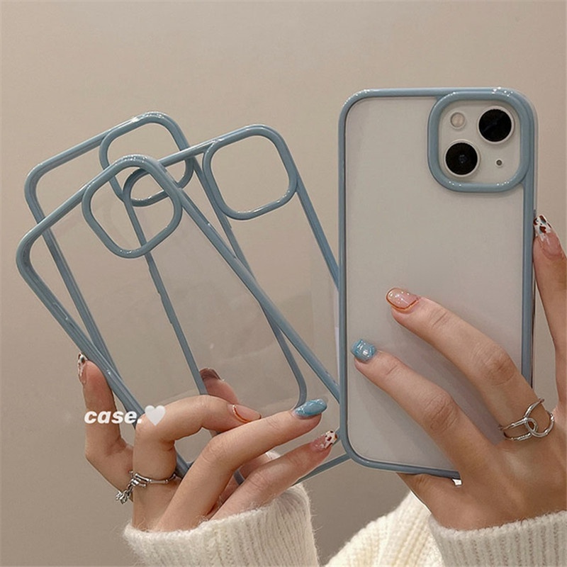 Ốp Lưng Iphone Trơn Chống Ố compatible for 13 Pro Max 6/6plus/6s/6s plus/6/7/7plus/8/