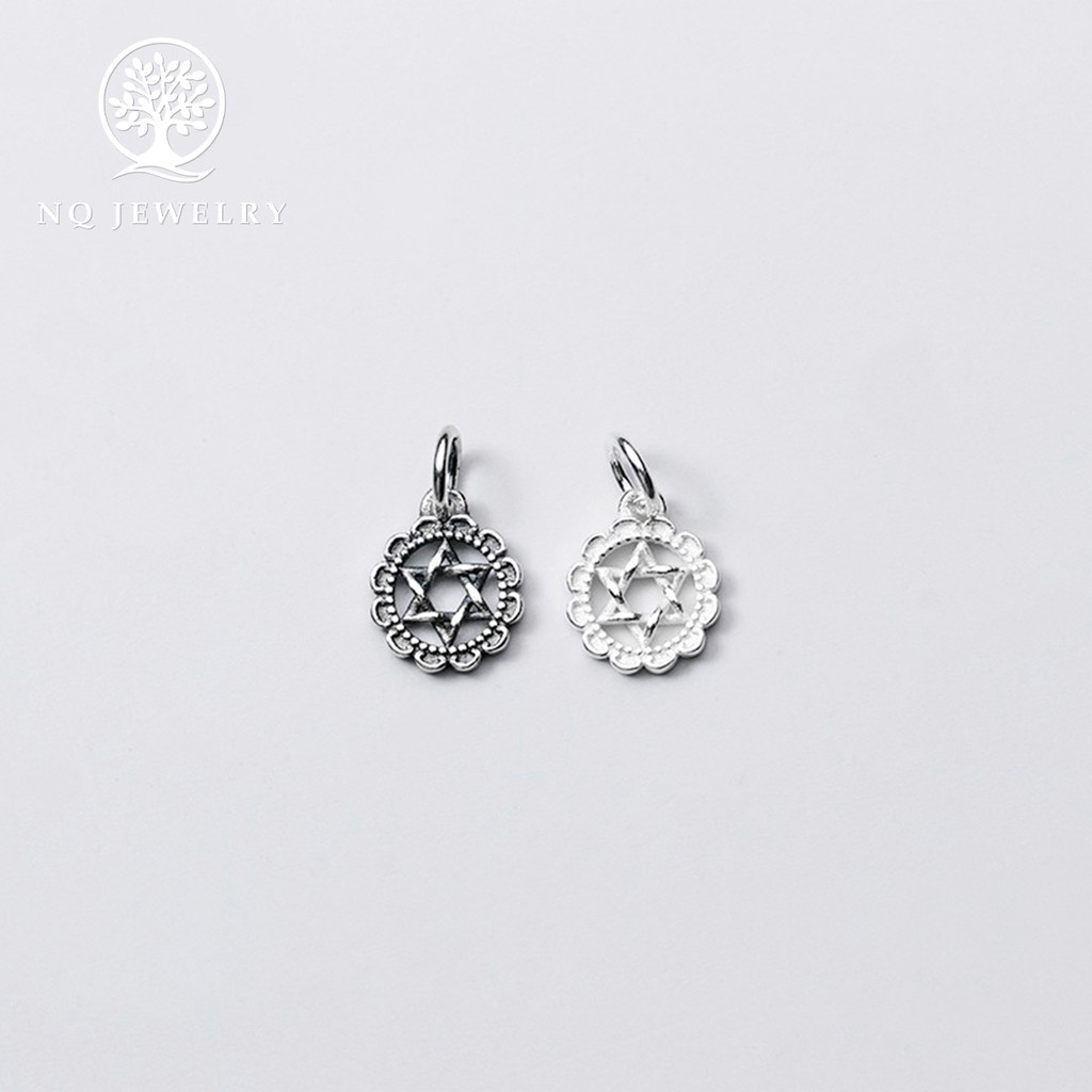 Charm bạc tròn ngôi sao treo - NQ Jewelry