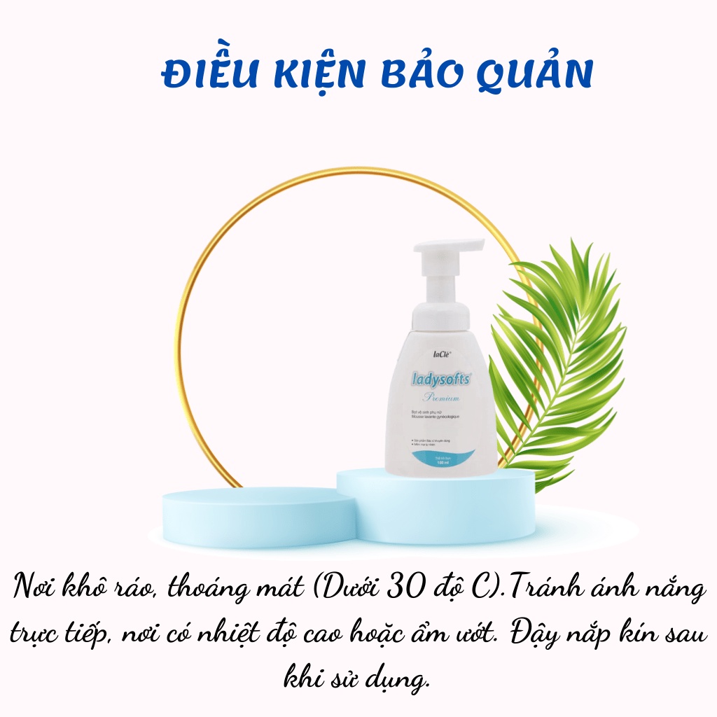 Combo 2 Chai Bọt rửa phụ khoa Lacle' Ladysoft premium 250ml và Ladysoft premium 100ml