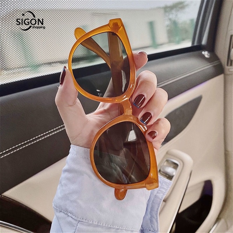 Kính Mát Gọng Lớn Mềm Mại Chống Tia UV Màu Trắng Sữa Thời Trang