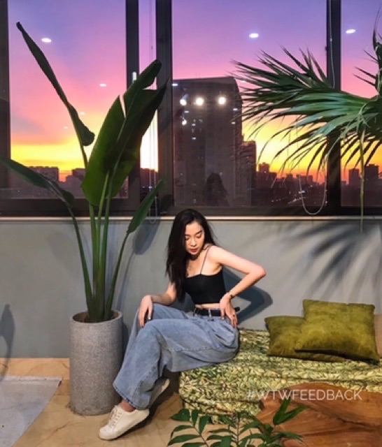 Áo dây bún Croptop ( dáng hơi dài ) body trơn