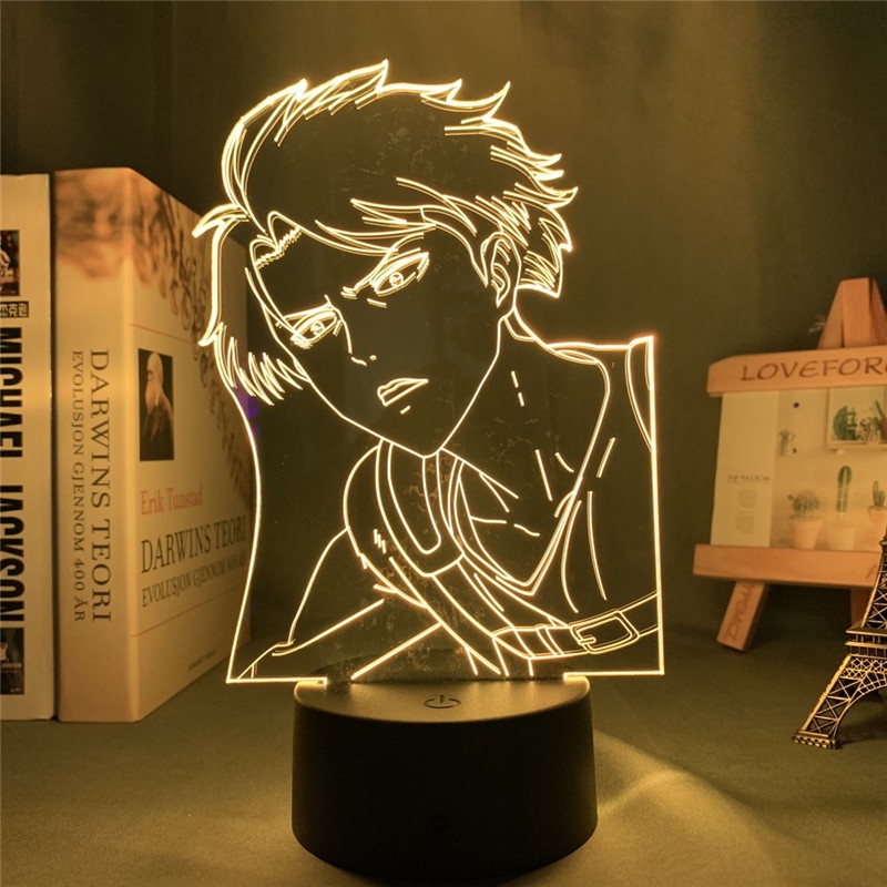 Đèn Ngủ led Đổi Màu Hình levi ackerman anime attack on titan + t * f