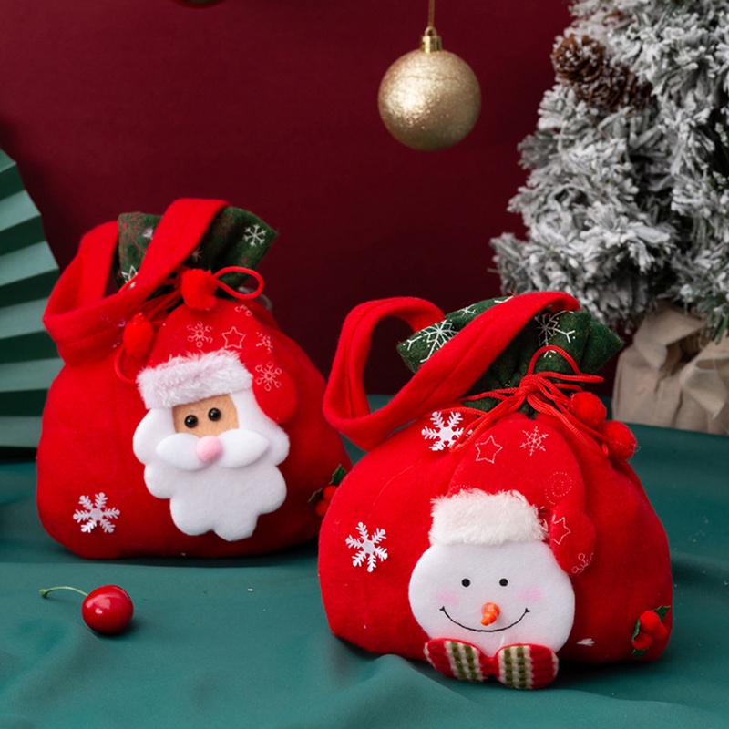 Túi Đựng Kẹo Bằng Vải Lanh Hình Ông Già Noel Giáng Sinh Mới 2022