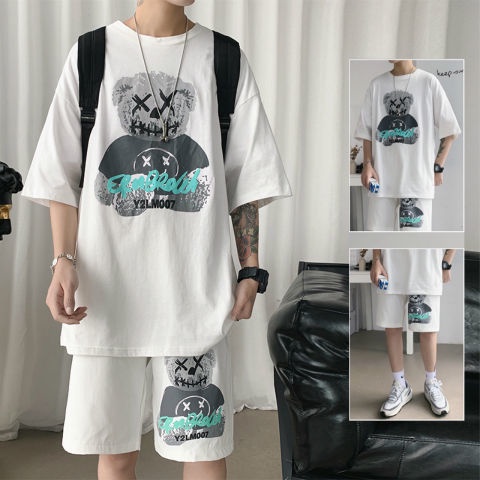 Bộ đồ thể thao dáng rộng thời trang mùa hè size S-3XL dành cho nam