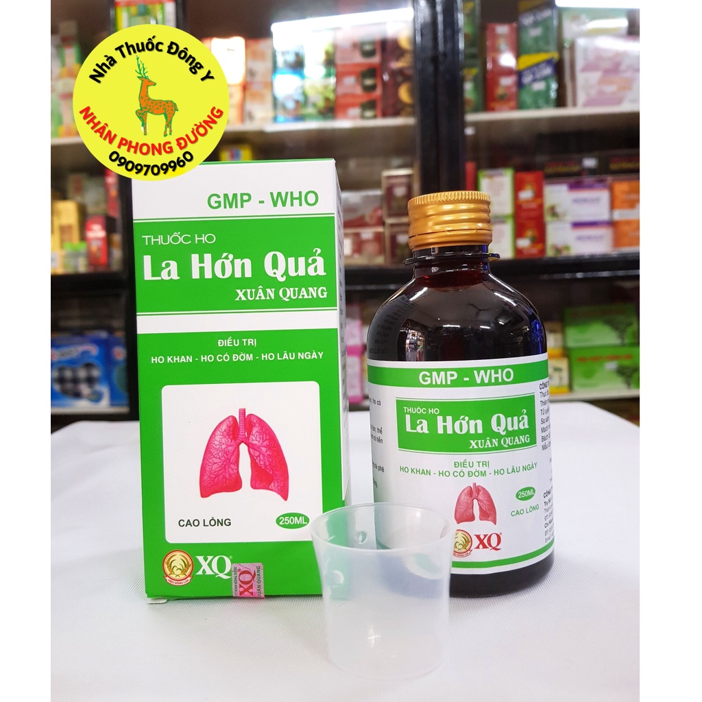 Siro Ho La Hán Quả Xuân Quang, chai 250ml, hỗ trợ người bị ho gió, ho khan, ho lâu ngày, tiêu đờm, viêm phổi mãn tính..