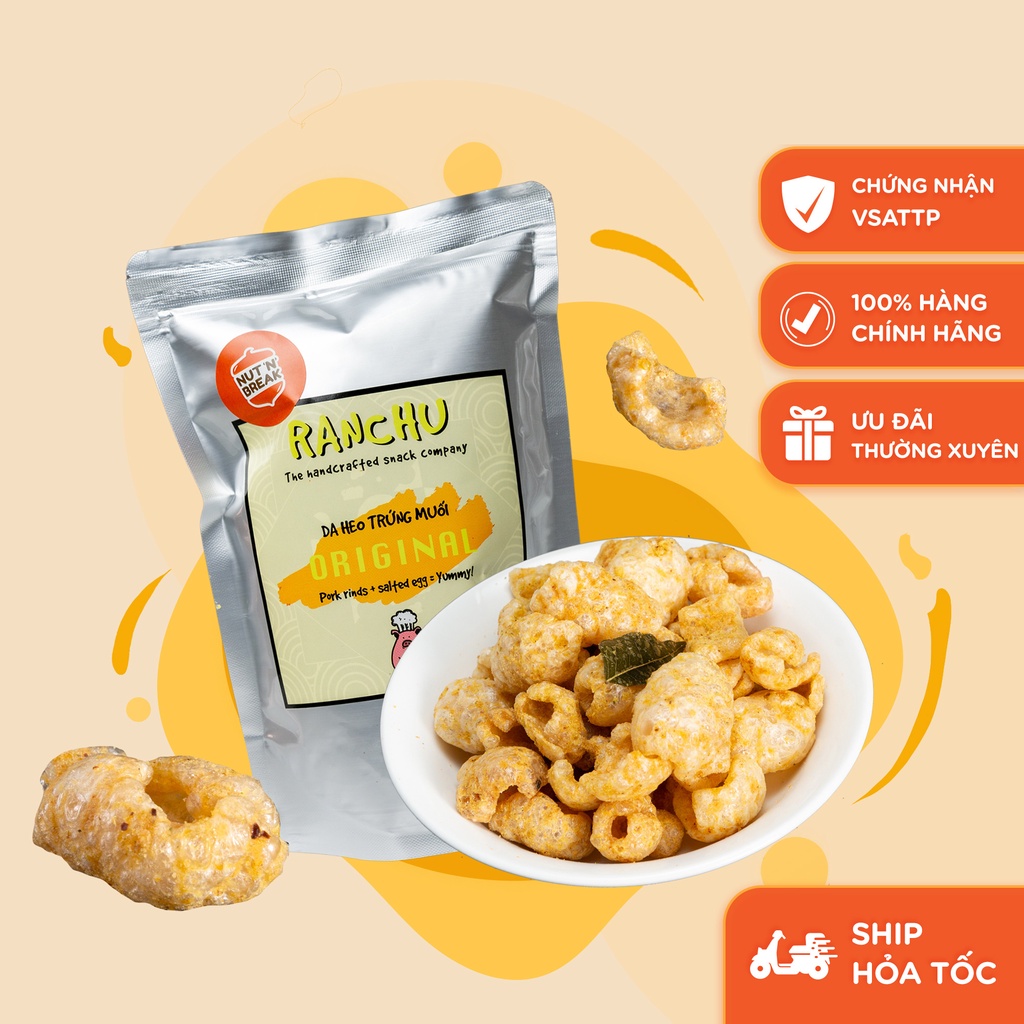 Da Heo Chiên Giòn Vị Bơ Trứng Muối Dễ Ăn Thơm Béo Túi Zip 80G - 150G