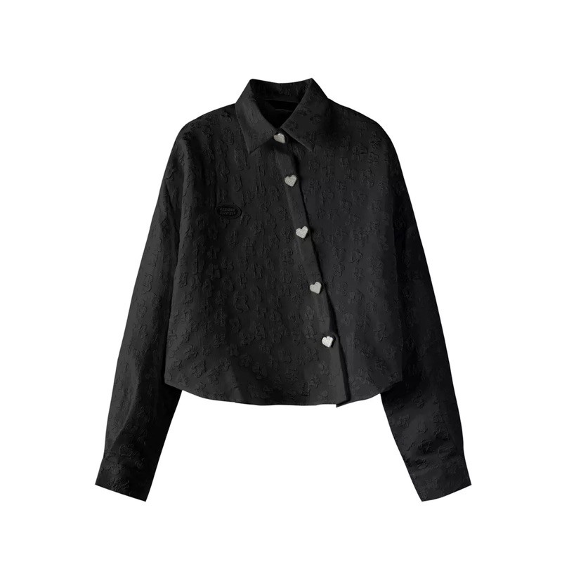 Sơmi trắng Shirt KYMAKUTU khuy áo trái tim