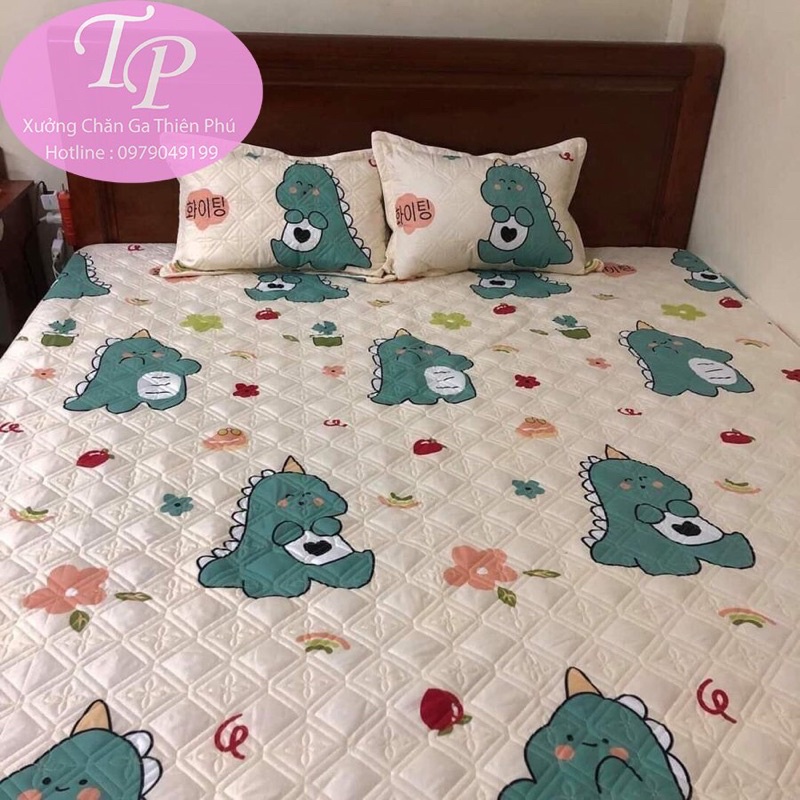 Bộ Ga Chun Kèm 2 Vỏ Gối Trần Bông Siêu Dày Dặn Đủ Kích Cỡ 1m6/1m8/2m2