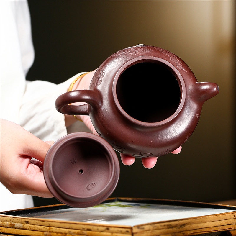 Ấm Tử Sa Nghi Hưng Phan Hồ Độc Hổ Khiếu Sơn Lâm 430 ml (Nguyên Khoáng Thạch Hồng Sa)