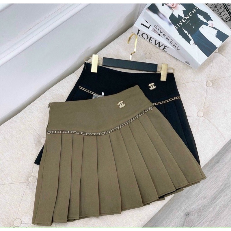 Chân váy xếp ly viền đính tag X CV901 - NhiNhi Shop