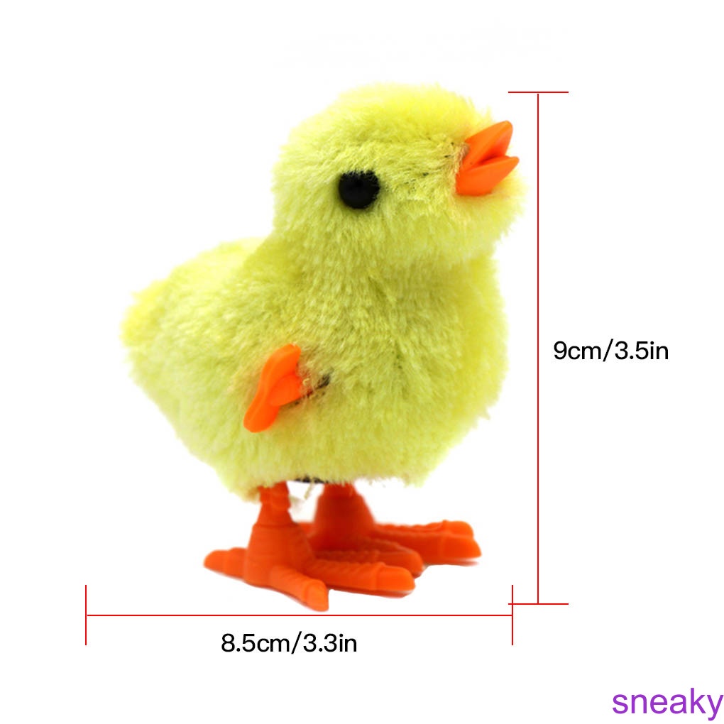 Wind-up Hopping Jumping Chicken Walking Clockwork Rooster Stuffed Plush Animal Toys[sneaky]