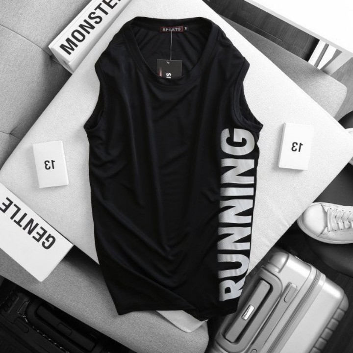 Áo Running mẫu áo form thể thao sát nách tank top gym, chất vải thun lạnh thoáng mát co dã đa chiều